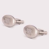 Oval Stainless Cufflinks with rhinestones decoration for Man and Woman+DZC010