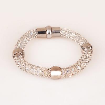 Stainless "Web" Bracelet with Artificial Crystal inside for woman +XZB007