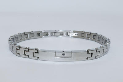 22 cm long Classical Stainless Steel Bracelet with Artificial crystal  for Men+XZB021
